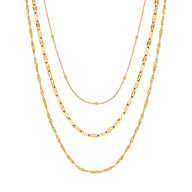 Multi-Chain Layered Necklace Set (Gold)