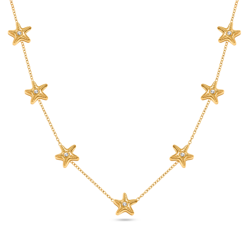 Multi Starfish Necklace (Gold)