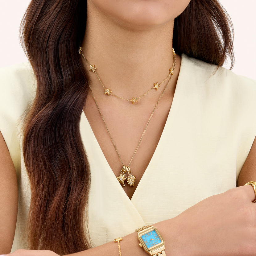 Multi Starfish Necklace (Gold)