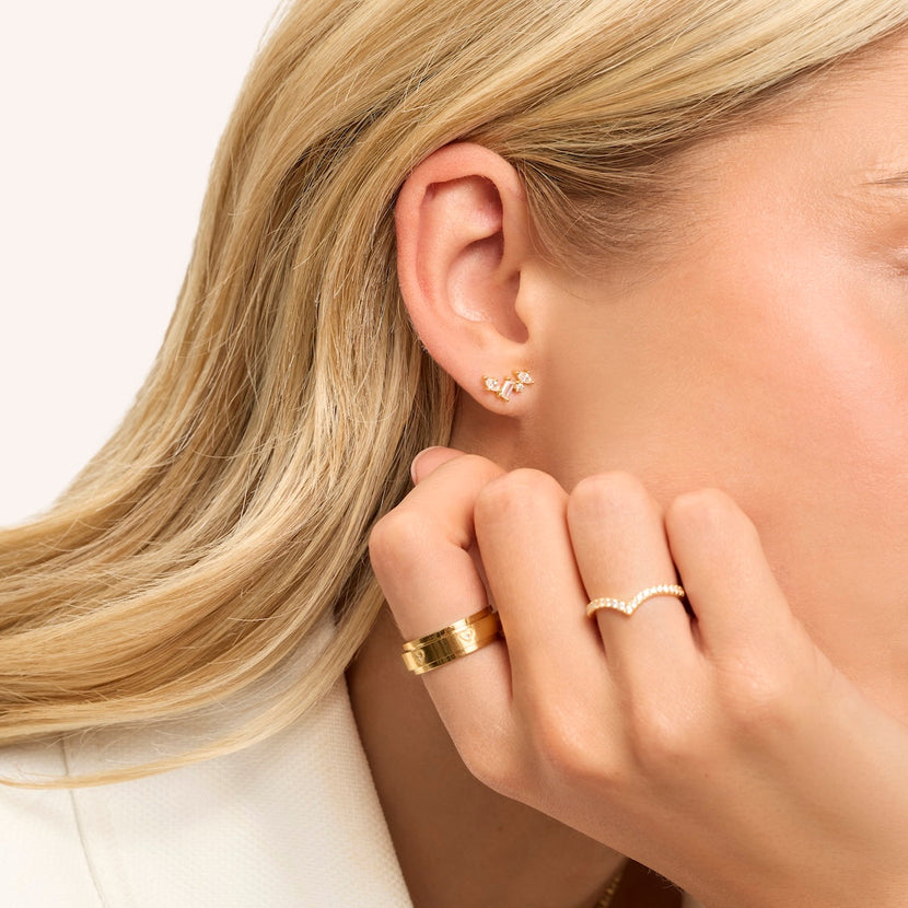 Pavé Climber Earrings (Gold)