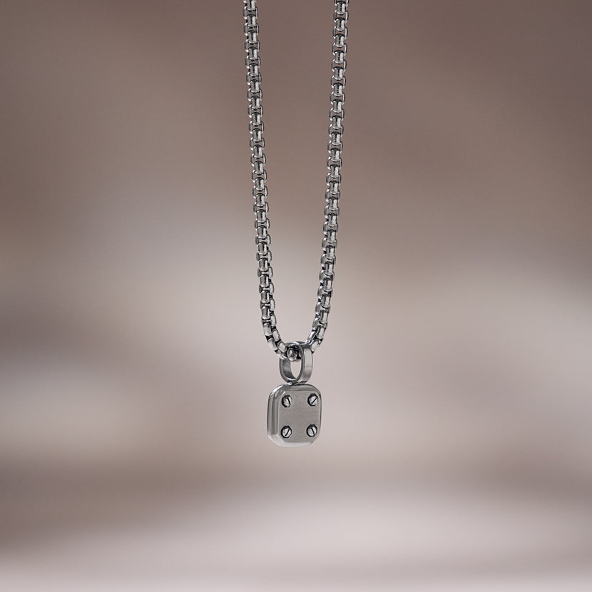 Men's Rivet Pendant Necklace (Silver)