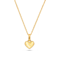 Butter Yellow Quartz Heart Necklace (Gold)