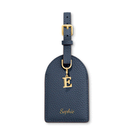 Leather Luggage Tag (Navy)