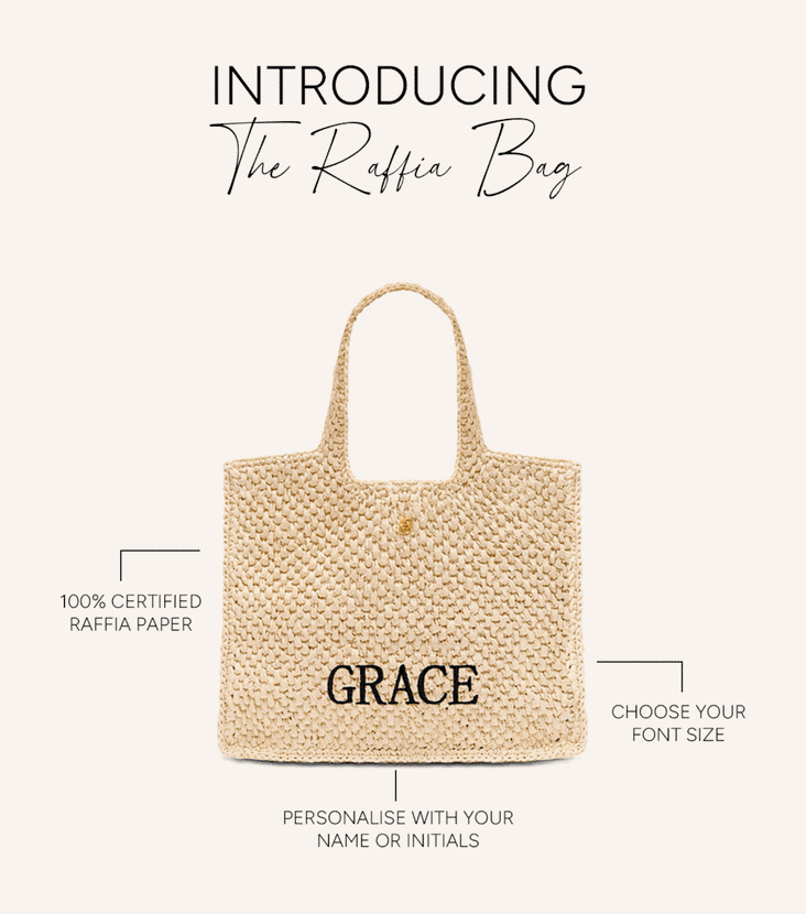 Personalised Raffia Bag