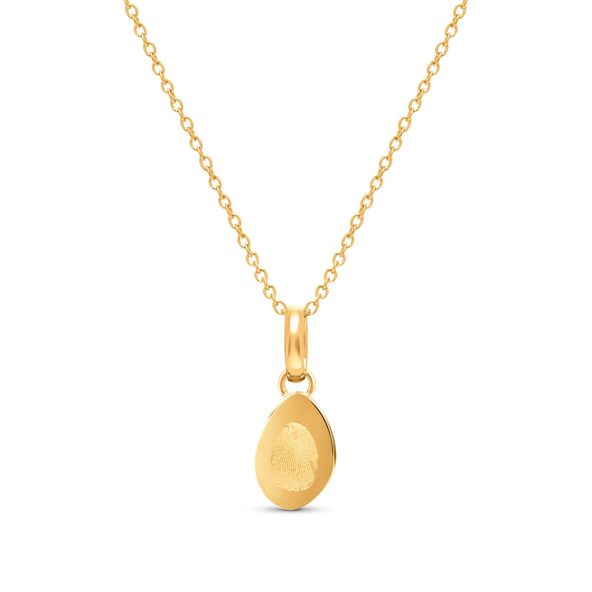 Organic Fingerprint Droplet Necklace (Gold)