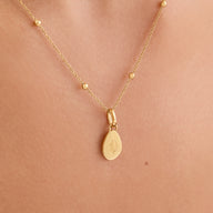 Organic Fingerprint Droplet Necklace (Gold)