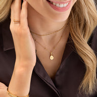 Organic Fingerprint Droplet Necklace (Gold)