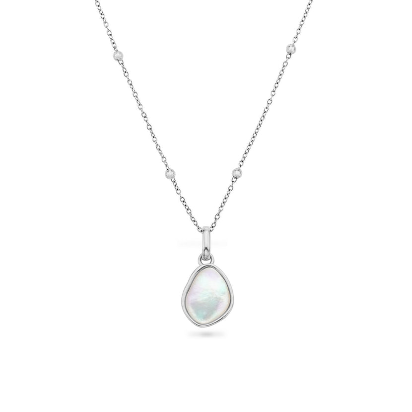 Organic Moonstone Necklace (Silver)