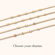 Crystal Fixed Charm Necklace (Gold)