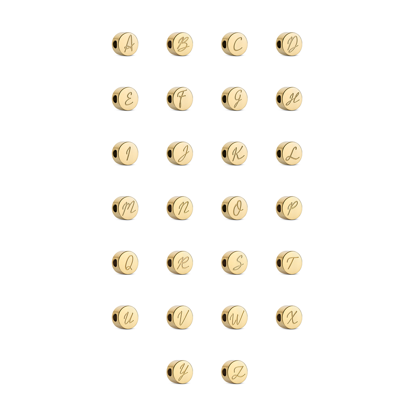 Script Initial Bracelet Charm (Gold)