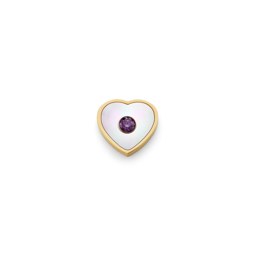 Pearl Heart Charms (Gold) - Initials