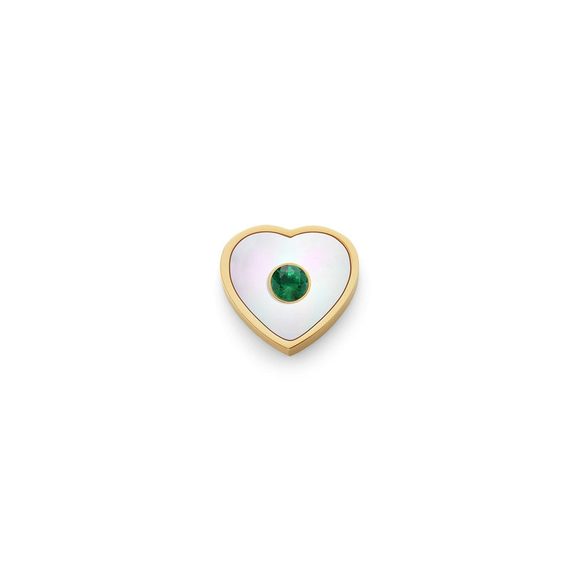 Pearl Heart Charms (Gold) - Initials