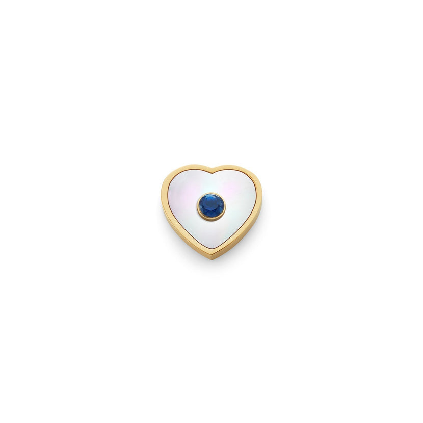 Pearl Heart Charms (Gold) - Initials
