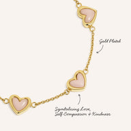 Pale Pink Opal Multi Mini Hearts Bracelet (Gold)