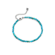 Layering Blue Apatite Beaded Bracelet (Silver)