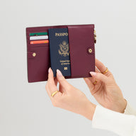 Leather Passport Holder (Plum)