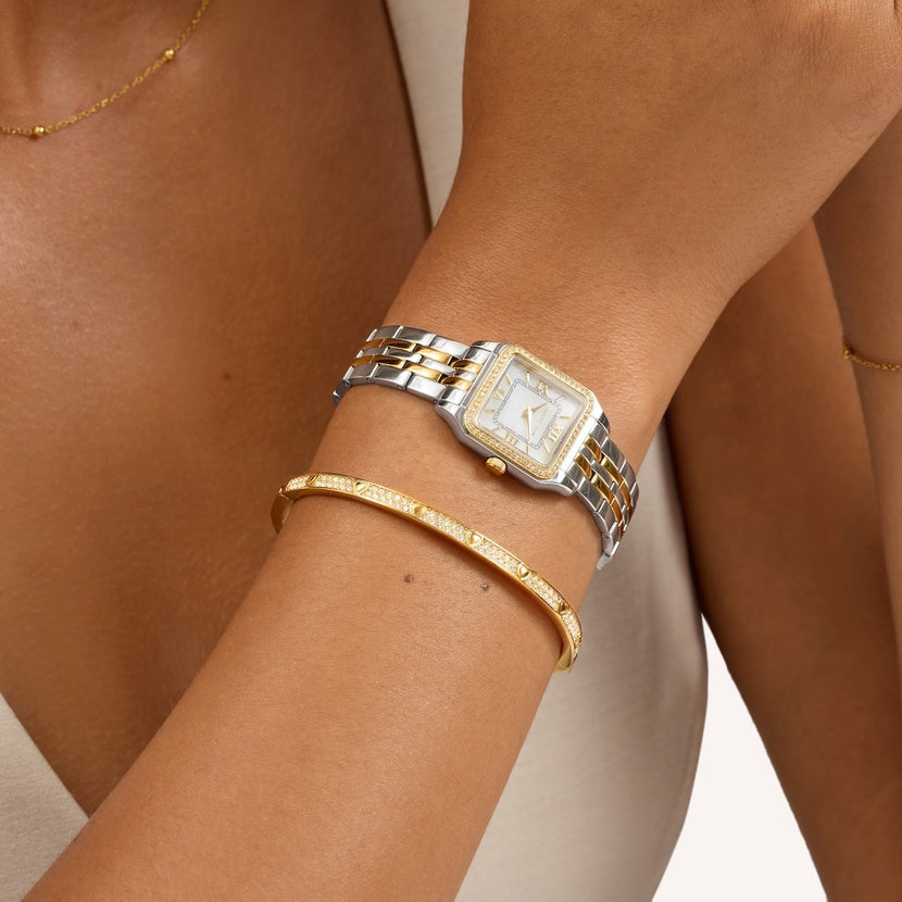 Essence Pavé Two Tone 23 Watch (Gold/Silver)