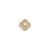 Shimmer Pavé Clover Charms (Gold) - Initials