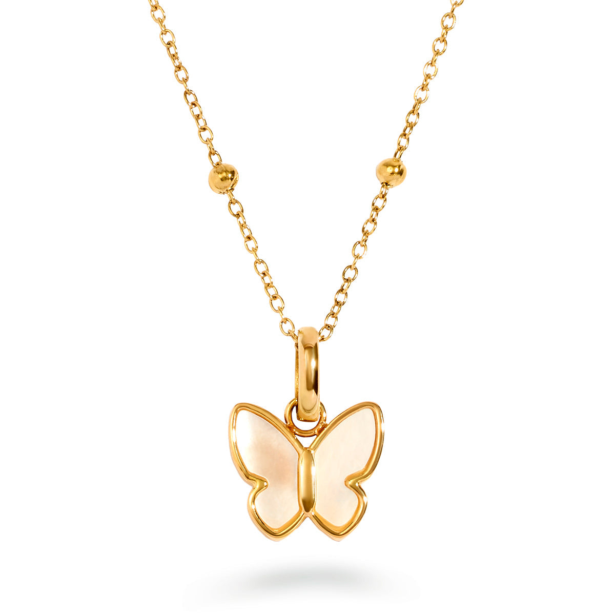 Butterfly Personalised Name Necklace Amazon Pearl Butterfly