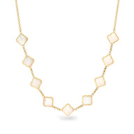 Pearl Multi Clover Necklace (Gold)