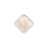 Rosette Pearl Clover Charms (Silver) - Plain Clover