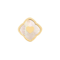 Rosette Pearl Clover Charms (Gold) - Heart