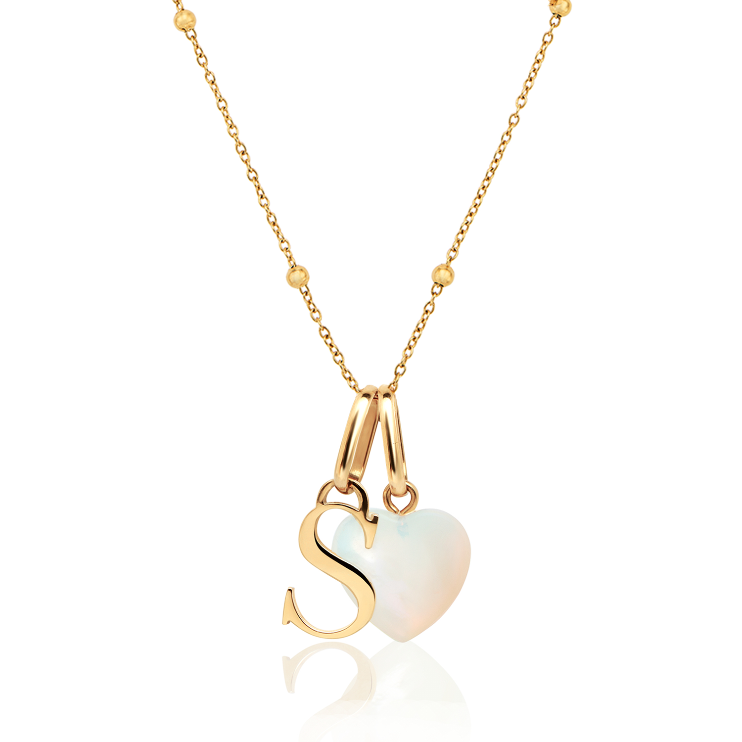 Gold Initial Birthstone Personalised Necklace