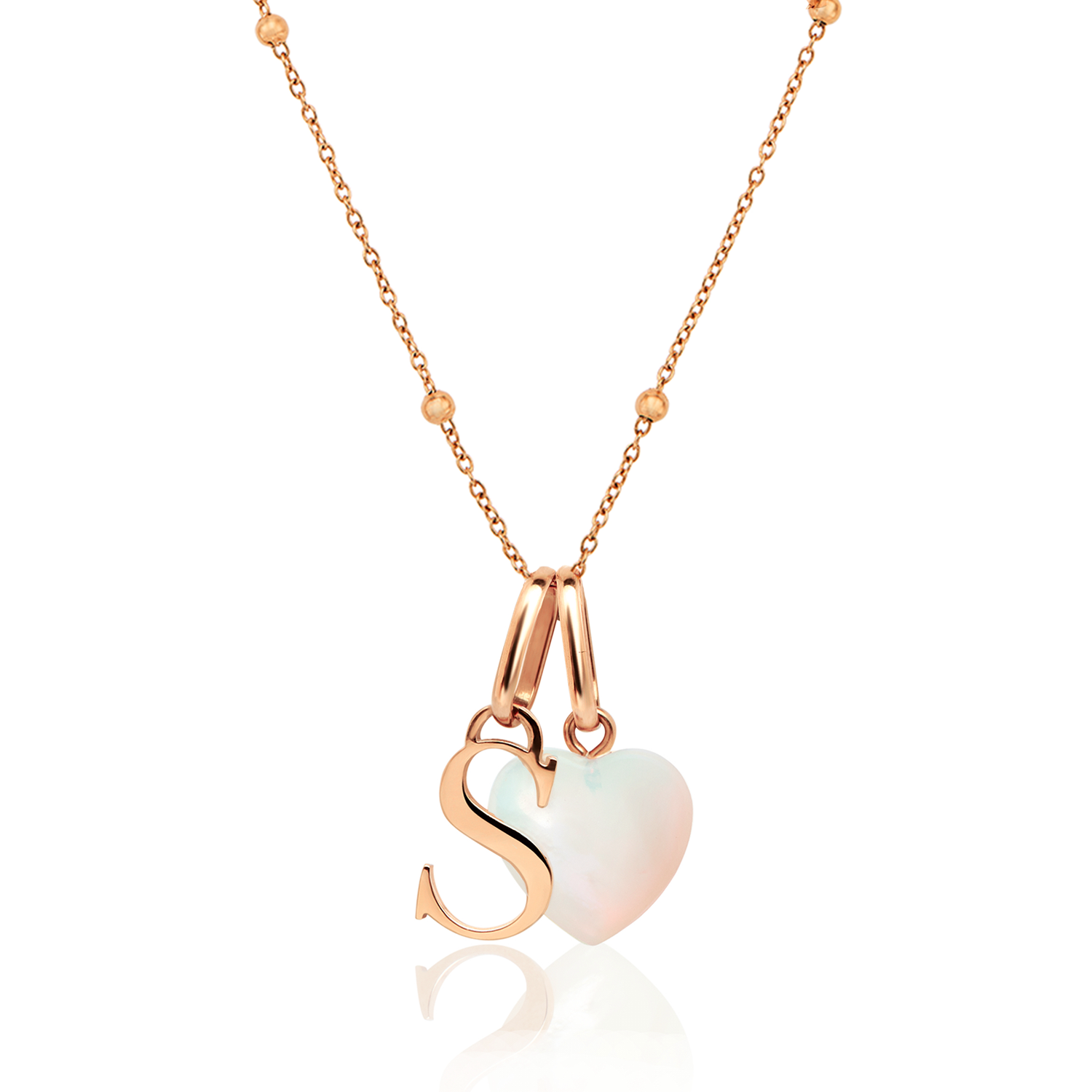 Rose Gold Initial Birthstone Personalised Necklace