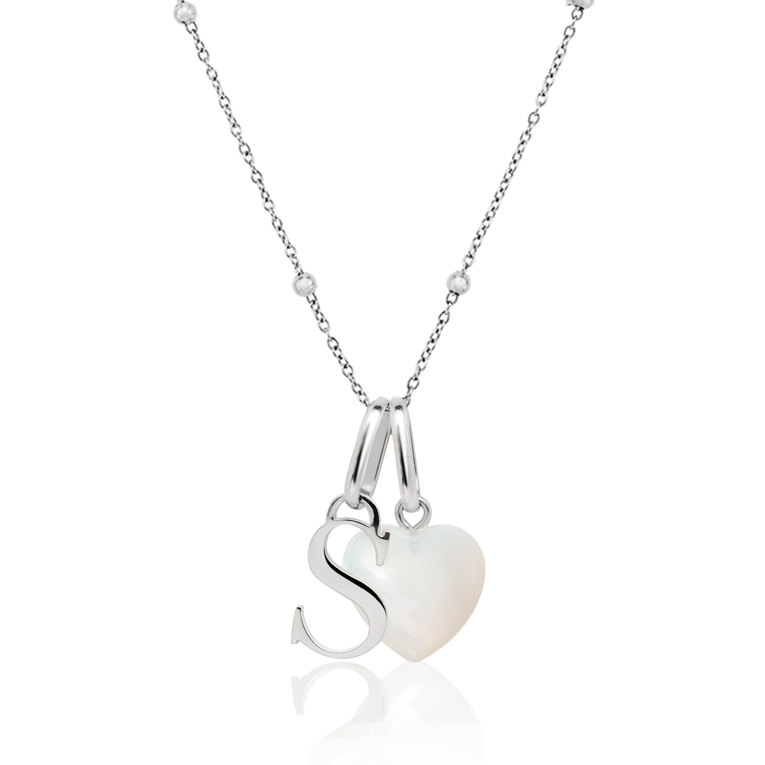 Silver Initial Birthstone Personalised Necklace