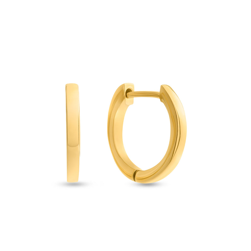Round Huggie Hoop Earrings (Gold)