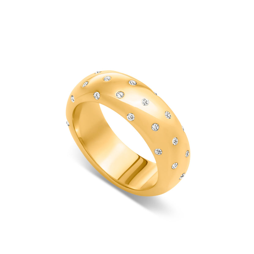 Polka Dot Crystal Ring (Gold)