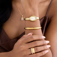 Polka Dot Crystal Bangle (Gold)