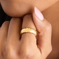 Polka Dot Crystal Ring (Gold)