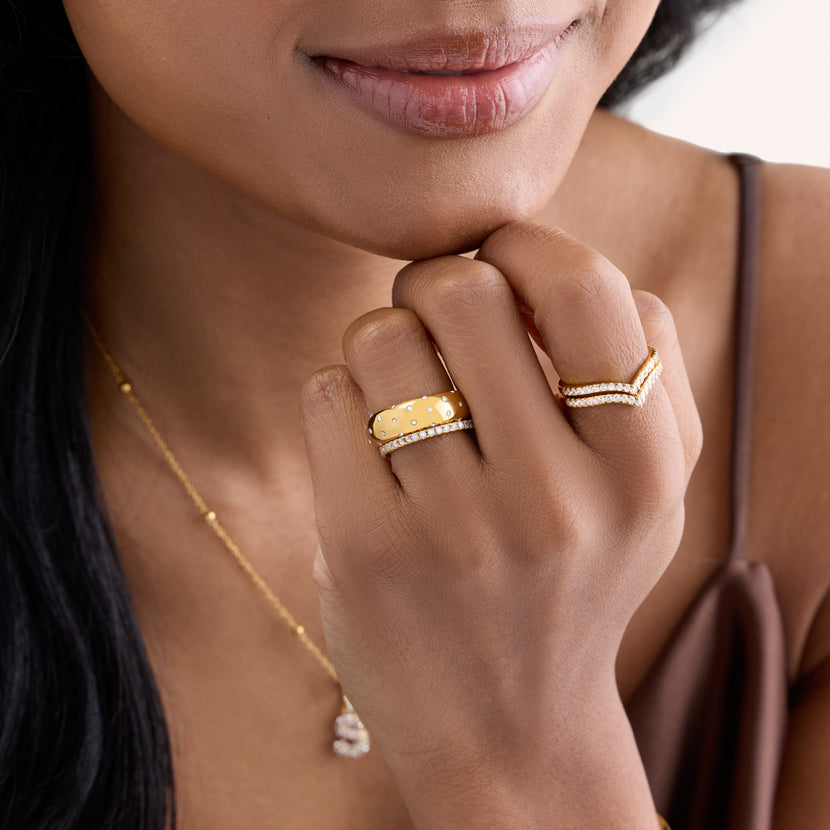 Polka Dot Crystal Ring (Gold)