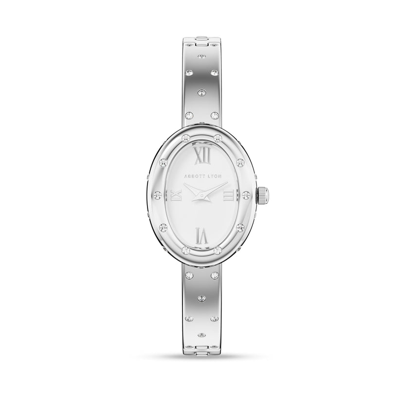 Polka Dot Crystal Watch (Silver)