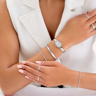 Polka Dot Crystal Watch (Silver)