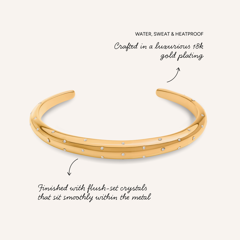 Polka Dot Crystal Bangle (Gold)