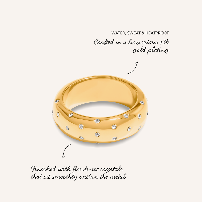 Polka Dot Crystal Ring (Gold)