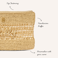 Personalised Raffia Pouch (Natural)
