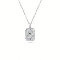 Talisman Token Birthstone Necklace (Silver)