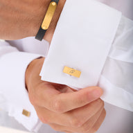 Men's Rectangular Engravable Cufflinks (Gold)