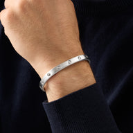 Men's Rivet Cuff Bangle (Silver)