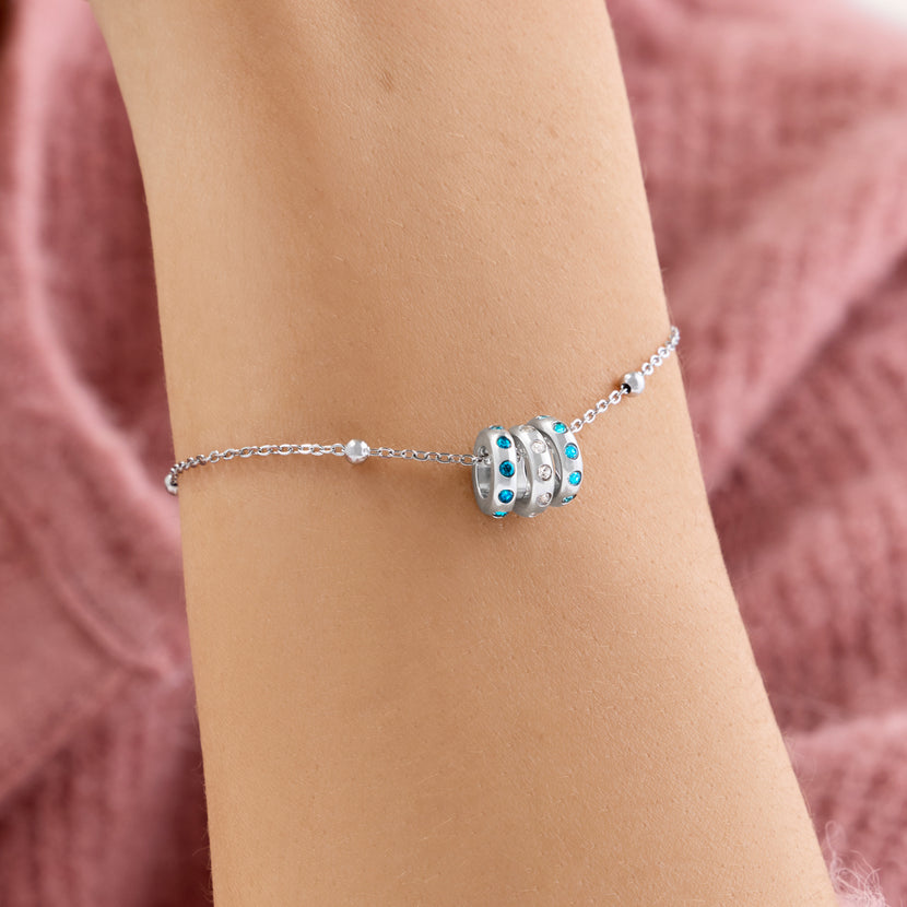 Birthstone Confetti Charm (Silver)