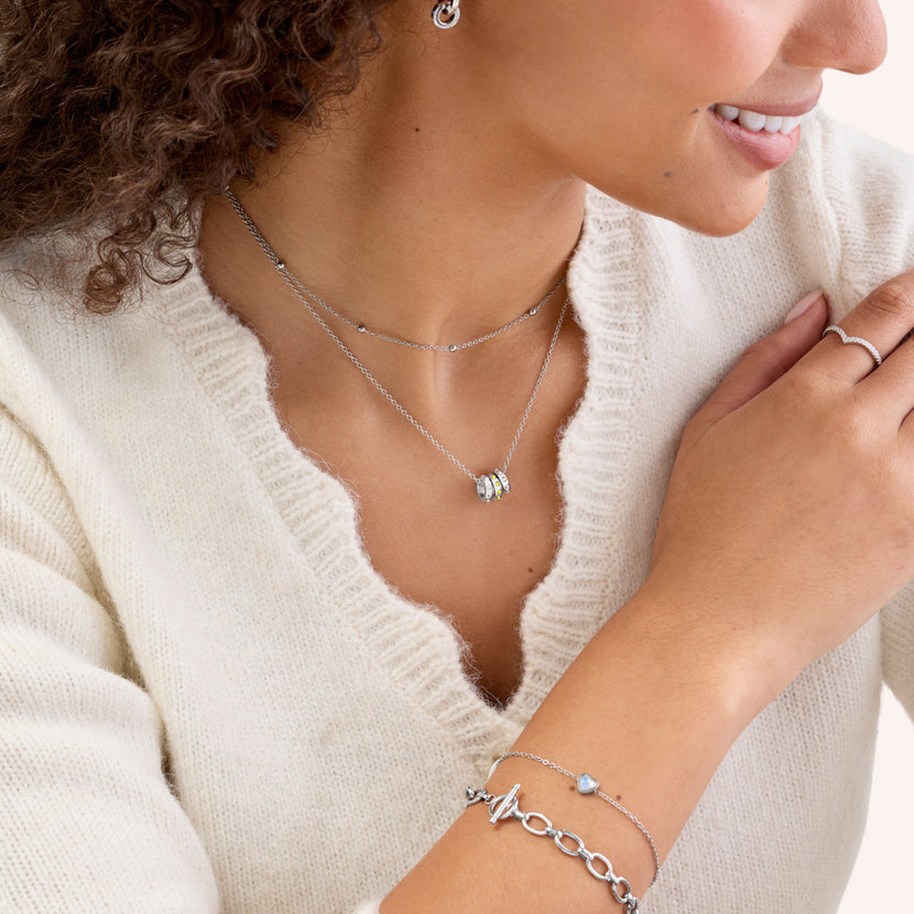 Confetti Charm Necklace (Silver)