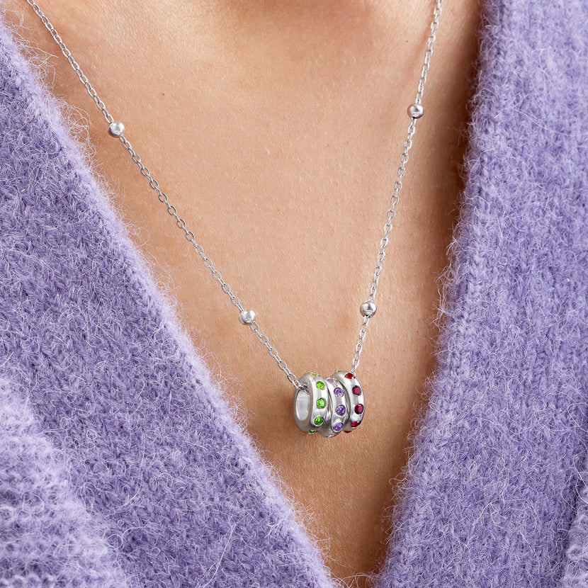 Confetti Charm Necklace (Silver)