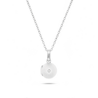 Round Double Photo Locket Necklace (Silver)