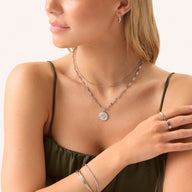 Talisman Flaming Heart Birthstone Necklace (Silver)