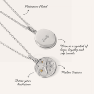 Talisman Swallow Birthstone Necklace (Silver)