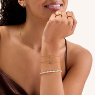 Made Mine Round Birthstone Bracelet (Gold)