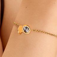 Round Photo Locket Bracelet (Gold)